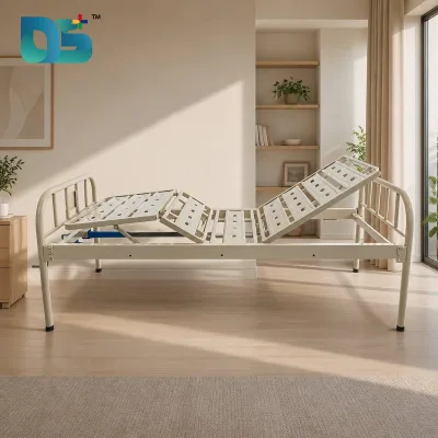Lightweight Portable Comfortable Easy Clean Surface Adjustable Lock Rail Mobility Foldable Load Capacity Manual Elderly Care Bed