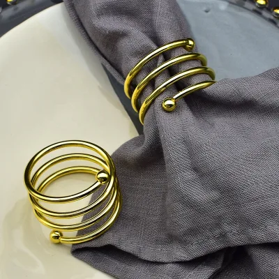 Gold & Silver & Rose Gold Rotundity Table Napkin Rings Holder Table Decor for Weddings Party Family