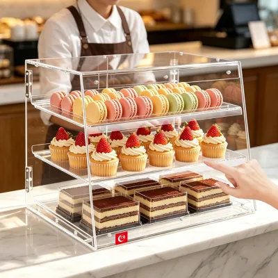 New Arrivals 3Tier Transparent Acrylic Cake Dessert Display Stand for Cake Shop Snack Drinks Coffee Shop Bar Cake Stand