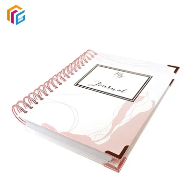 Wholesale Business Office Gold Spiral Notebook Hardcover Planner Customized Journal Printing With Pocket