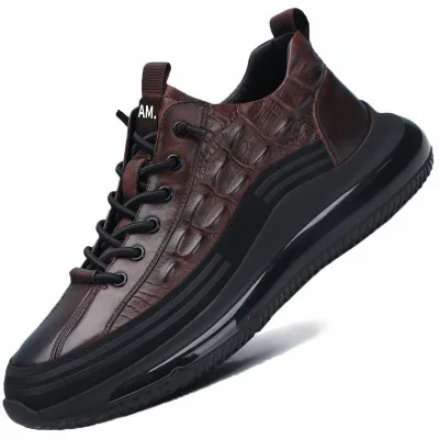 2024 New Winter Men's Shoe Leather PU Casual Sports Shoe Trend Versatile Old Thick Sole Warm Cotton Shoes
