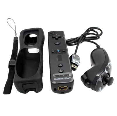 Latest Factory Motion 2 in 1 Nunchuck Controller Joystick for Wii Remote Gamepad