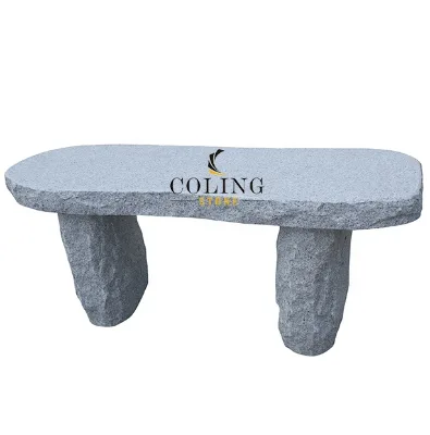 Cheap Garden Outdoor Stone Table and Benches Outdoor Natural Silver Grey Granite Garden Bench Stone Garden Furniture Outdoor