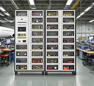 Self-Service Portable Tool Tracking Storage Locker with Electrical Lock and Metal Construction for Aviation Maintenance