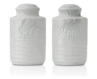 Ceramic Salt and Pepper Shaker Set Easy Pour and Refill Salt Shaker Pepper Shaker for Kitchen,3.5 Oz,Set of 2,Marble White