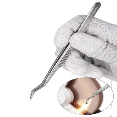 MECHANIC Aax-17 Non-magnetic Stainless Steel High Hardness Anti-Corrosion Precision Tweezers Electronic Component Repair Tool