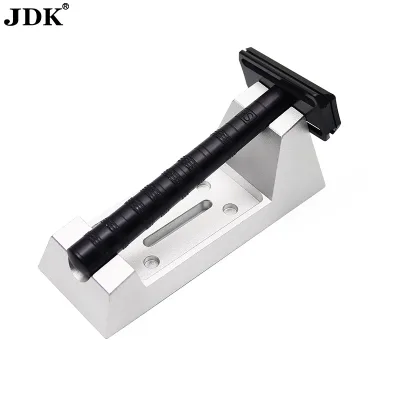 Minimalist Horizontal Safety Razor Stand Metal Cradle Holder Sleek Shaver Base for Men's Bathroom Organization and Display
