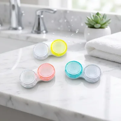 Macaroon Color Leak Proof Colorful Cosmetic Lenses Wearing Tools Colorful Contact Case Soak Storage Kit Case for Contact Lenses