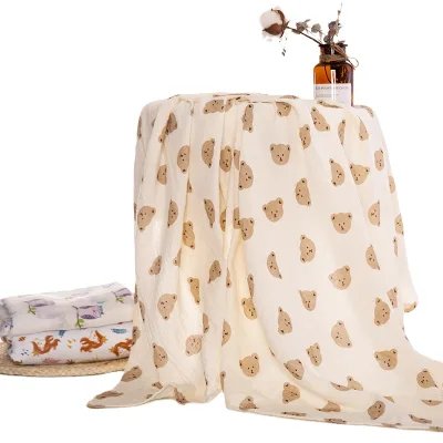 BSCI Thicker Baby Swaddle Muslin Blanket Unisex Swaddle Wrap Soft Silky Muslin Swaddle Blankets Neutral Receiving Blanket