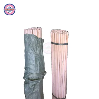 Wholesale Natural Wood Palm Broom Sticks With Italian Thread Natural Wooden Handle