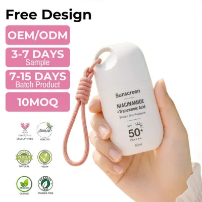 Natural Hydrating Sunscreen Lotion Private Label UV Defense Sun Screen for Face Long Wear Custom Travel Size Spf 50 Sunscreen