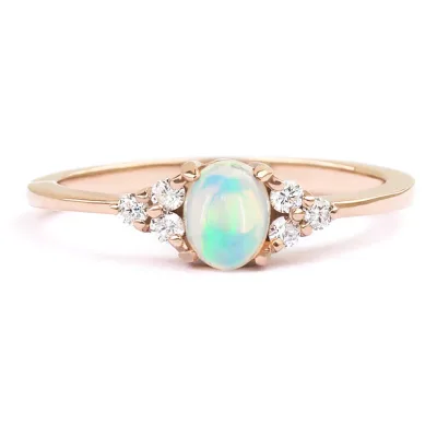 Popular Vintage Ethiopia Color Natural Opal Gemstone Rings Soild 925 Sterling Silver Jewelry