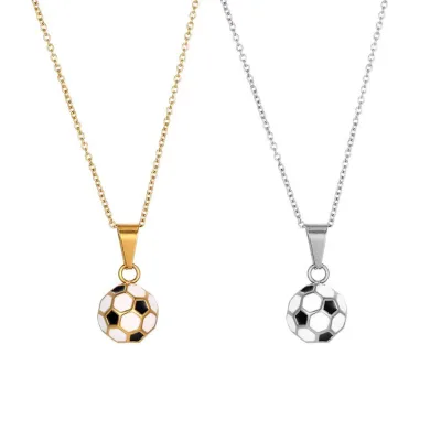 World Football Cup Jewelry Stainless Steel Football Pendant Necklace