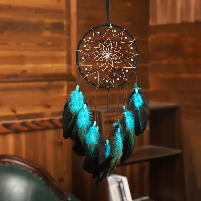 CELION Wholesale Bedroom Decoration Hanging Ornament Craft Gift Blue Dream Catcher for Bedroom Adult Wall Decor