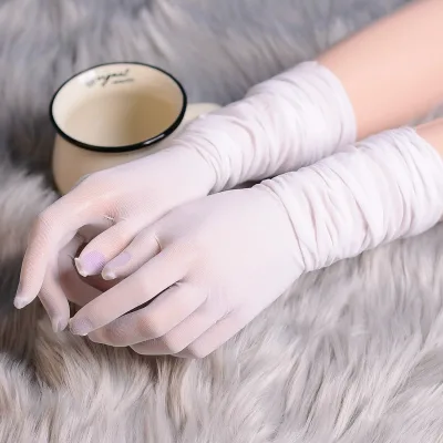 Sexy Elbow Long Summer Stretchy White in Bulk Sheer Lace Color gg Wedding Bride Girl Bridal Tulle Hand Gloves for Women