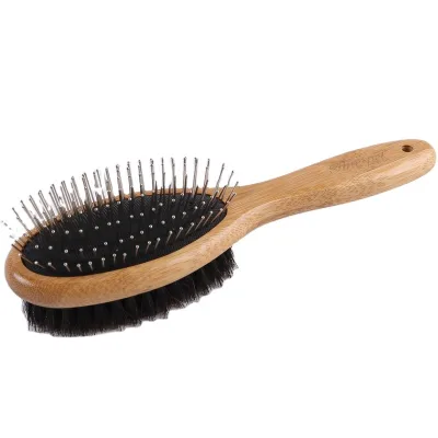 Bamboo Double Sides Pet Brush with Boar Bristle and Pins in Small Quantity