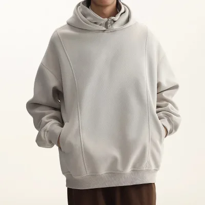 Custom Design New Fashion Pullover Hoodie 2024 Cheap Kangaroo Pockets Crewneck Sweatshirt Oversized Hoodie Men