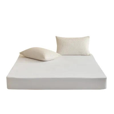 Custom Waterproof Washable Plain Quilted Bed Mat Mattress Protector with Anti-Bacteria Breathable Cotton Fabric