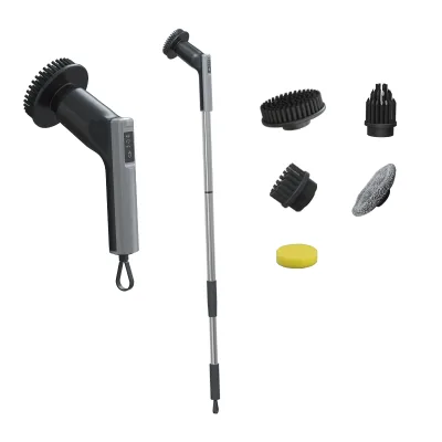 360 Angle Rotation Electric Spin Scrubber Long Handle Automatic Retractable Handheld Electric Cleaning Brush