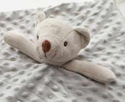 Quality Knitted Comforter Blanket with Solid Pattern Lovey Plush Baby Custom Security for Winter