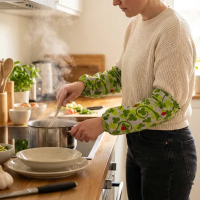 Cotton Waterproof Custom Design Kitchen Cooking Protective Forearm Cover Oversleeve