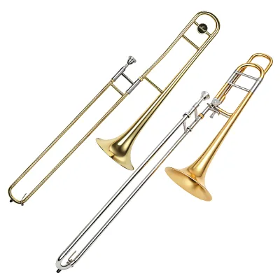 Durable Brass Bb Tenor Trombone Gold Plated for Intermediate Jazz Performance