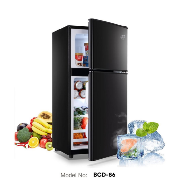 Refrigerator 76L Noise-free Foamed Mini Small Fridge Absorption Mini Refrigerator Top Freezer for Hotel Electric