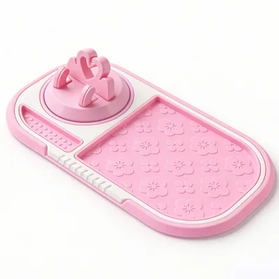 New PVC Sunflower Pattern Car Phone Non-slip Mat Dashboard 360-degree Rotating Navigation Holder Temporary Parking Number Plate