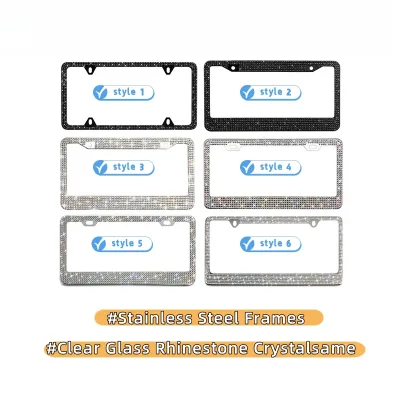 Customized Bling License Plate Frame Sparkly License Plate Frames Car Number License Holder Cover