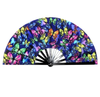 Wholesale Carved Manual Bamboo Hand Fans Engraved Wooden Fabric with Party Advertising Animal Sport and Model Patterns