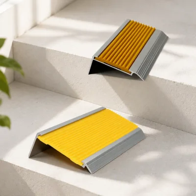 Multi Color Size Custom Stairs Steps PVC Rubber Tread Aluminium Non Slip Stair Edge Nosing Trim for Living Room/bedroom