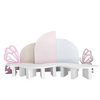 China Factory Wedding Dining Furniture White Kid Serpentine Table