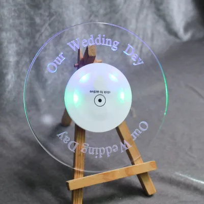 Fashion Transparent LED Acrylic Carved Text coaster