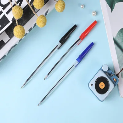 Bullet-Shaped Plastic Ballpoint Pen With Insert Sleeve Red Blue and Black Wholesale High-Quality in Stock for Office Use