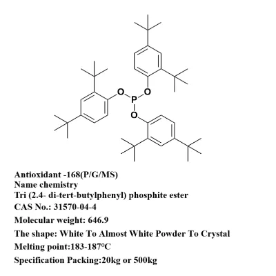 Tri (2.4- Di-tert-butylphenyl) Phosphite Ester CAS 31570-04-4 ANTIOXIDANT 168 Widely Used in Polyethylene Polypropylene Nylon
