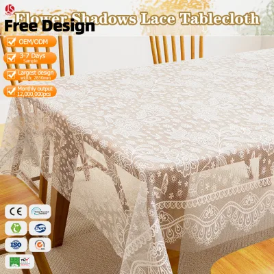 Wholesale Eco-Friendly French Party Wedding Handmade Lace Tablecloth Polyester Nordic Rectangle Lace Table Cover