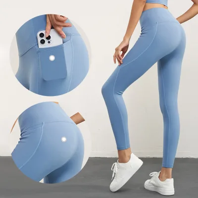Thickened Warmth Running Sports Tights Legging High Waist Gym Fitness Butt Lift Pants Women Side Pocket Yoga Leggings