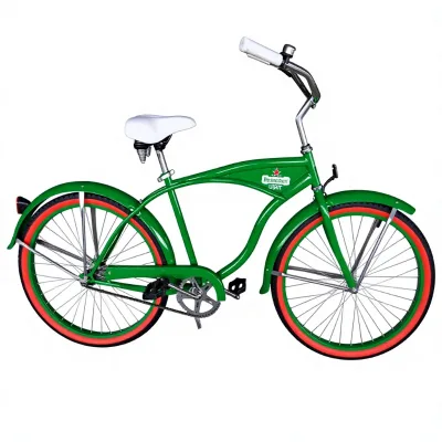 Custom Logo Advertising Beach Cruiser Bike 26 Inch Promotional Gift Bicycle Green Retro Classic Town Cycle for Branding Display