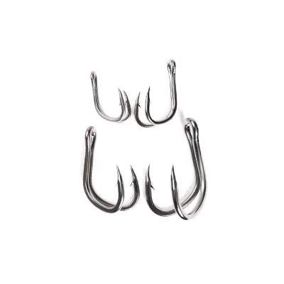 50/100 Pcs Fishing Double Hooks Stainless Steel Sea Fishing Hook Barb Hook
