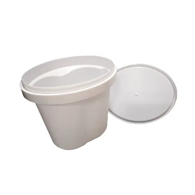 Low Cost Plastic 1 Liter Ice Cream Bucket with Lid