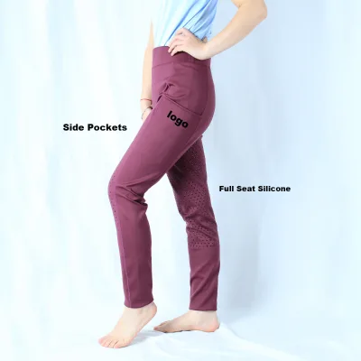 Women's Slim Fit Cycling Equestrian Pants High Elasticity Windproof Anti-UV Breathable Spandex Polyester Horse Riding Pants