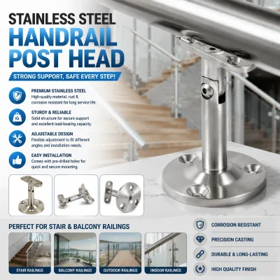 YAGUAN Stainless Steel Stair Railing Fitting Precision Casting Handrail Post Connector Lost Wax Casting Hardware