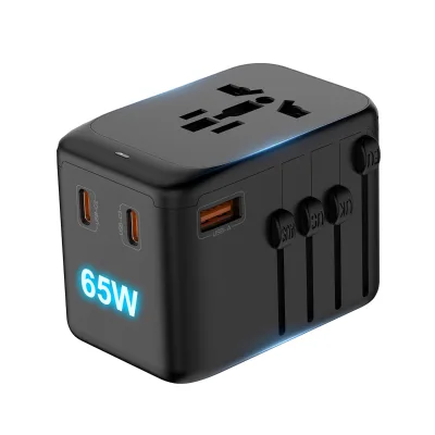 65W PD Usb Electrical Worldwide Mini Universal Travel Adapter Plug Quick Charge Wall Power Type-C