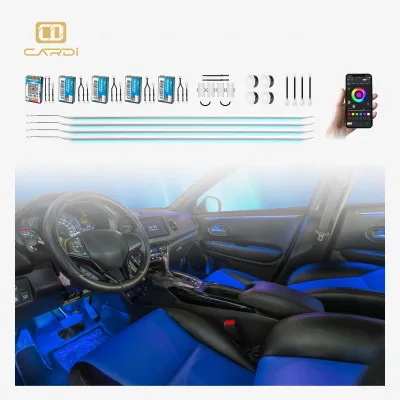 'CARDI' K5 Auto Ambient Light 4 in 1 for AutoInterior Light Ambiance Control Sync with Music