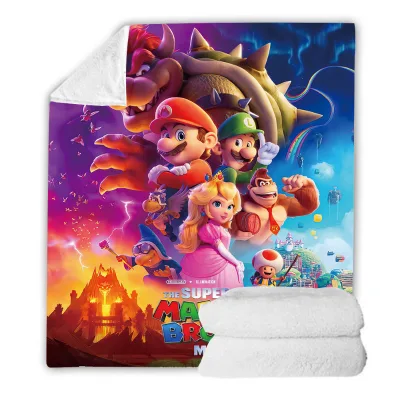 Cartoon Game Printed 100% Polyester Portable Folded Nap Blanket for Home Office Travel & Airplane Use All-season 300g-500g