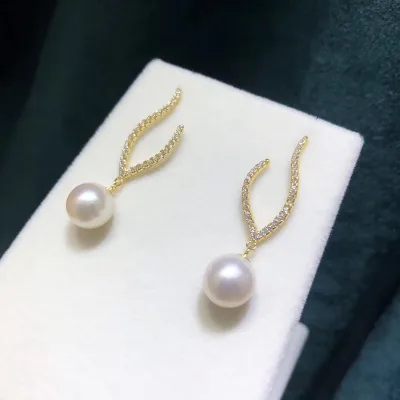 Girl Stud Earrings Wholesale Fashion 925 Sterling Silver Natural Irregular New Design Pearl Drop Earring