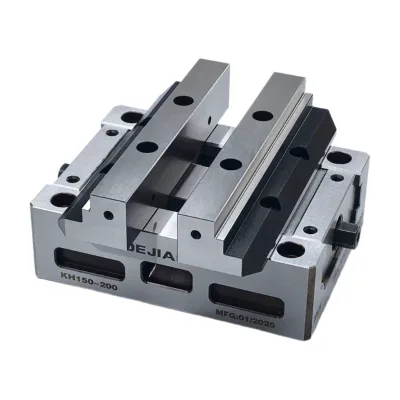 KH150-200-J2 5-Axis Compatible Workholding Vise Self Centering CNC Machine Vice with Extended Jaws Non-serrated
