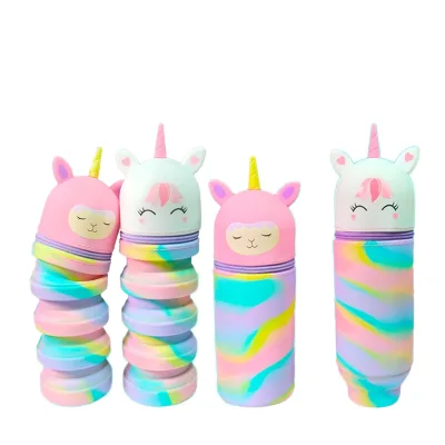 Rainbow Creative Custom Silicone Pencil Bag Cute Zipper Case for Stationery Factory Direct