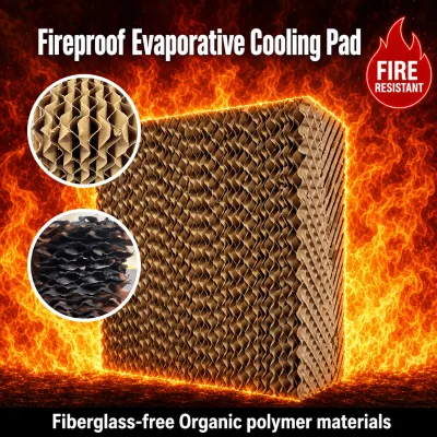 Class B1 Factory Direct Wholesale Fireproof Evaporative Cooling Pad for Agricultural Greenhouse Planting Ventilation Cooling