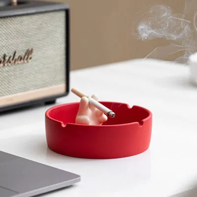 Creative Yeah Gesture Ceramic Ashtray Home Hotel KTV Living Room Luxury Office Custom logo Ashtray